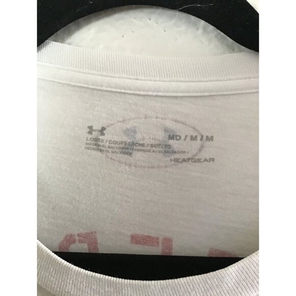 Under Armour Freedom HeatGear White T-Shirt With American Flag & Eagle Design Si - Picture 3 of 6